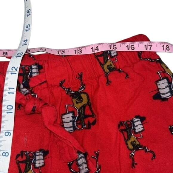 Old Navy Red Reindeer Print Pajama Pants Size Large Drawstring Waist - Picture 8 of 9